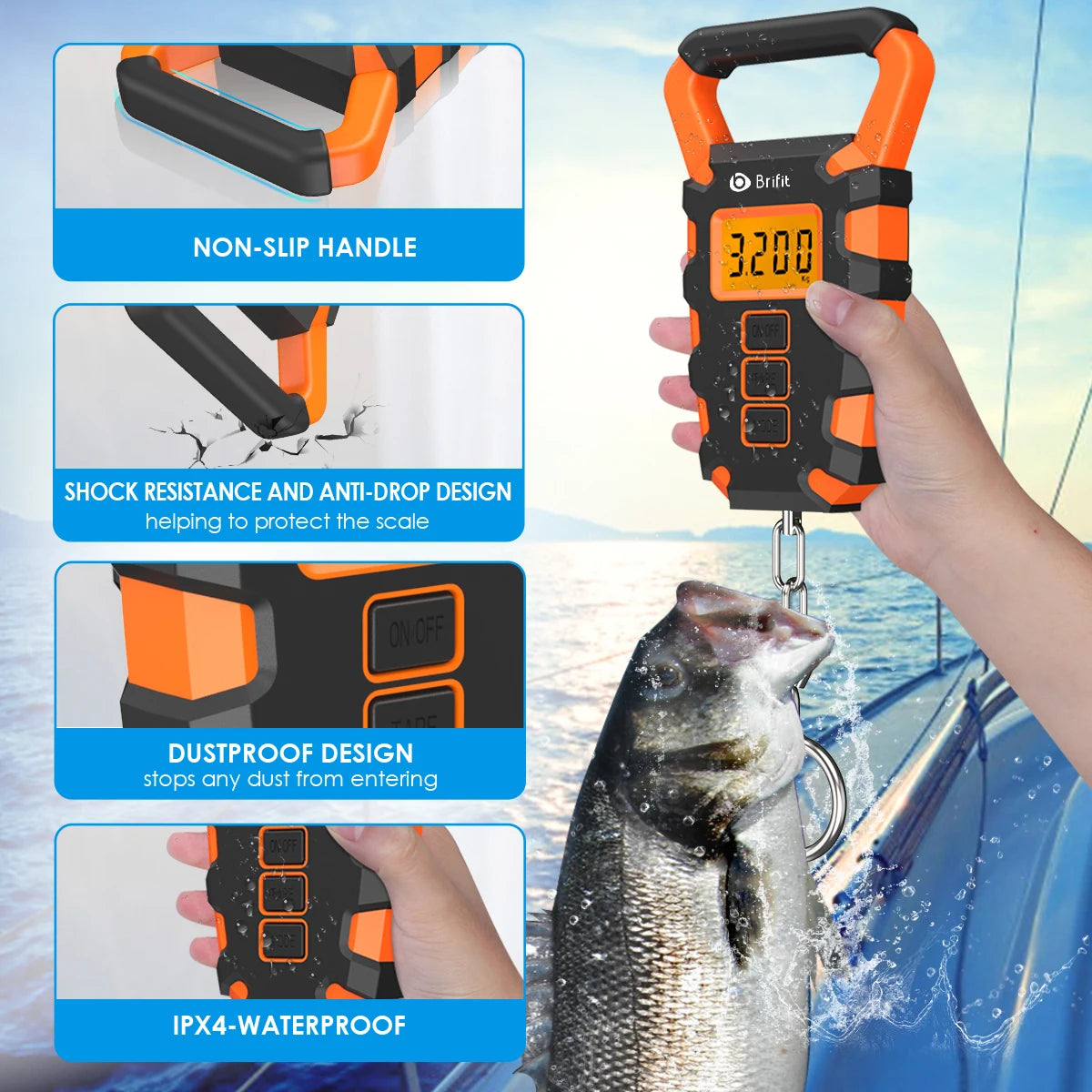 50kg Digital Luggage Scale with Tape Measure, Portable Hanging Travel Weighing Scale