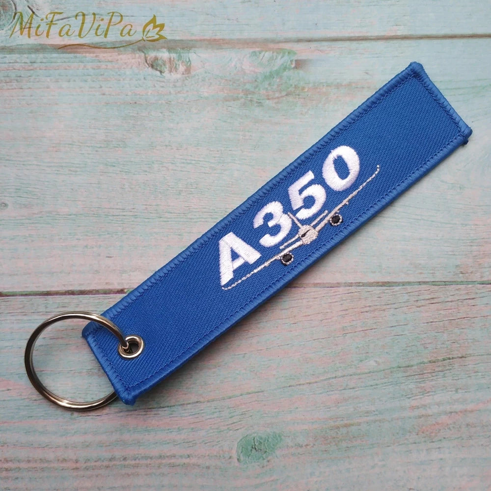 Cessna Embroidered Aviation Keychain Split Ring Pilot Key Ring Phone Strap Gift Accessory Chain