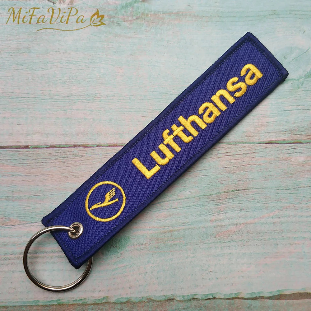Cessna Embroidered Aviation Keychain Split Ring Pilot Key Ring Phone Strap Gift Accessory Chain