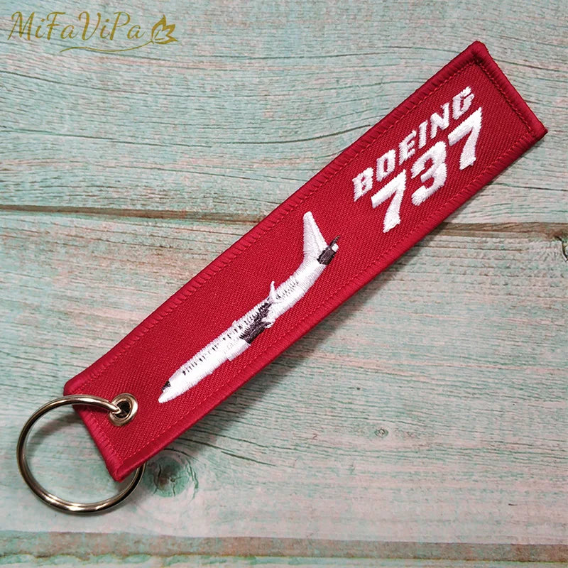 Cessna Embroidered Aviation Keychain Split Ring Pilot Key Ring Phone Strap Gift Accessory Chain