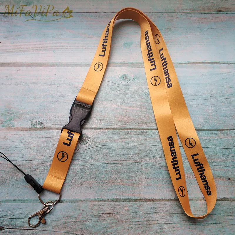 Aviation Crew Lanyard Keychain Navy Neck Strap ID Holder Travel Key Ring Fashion Accessory