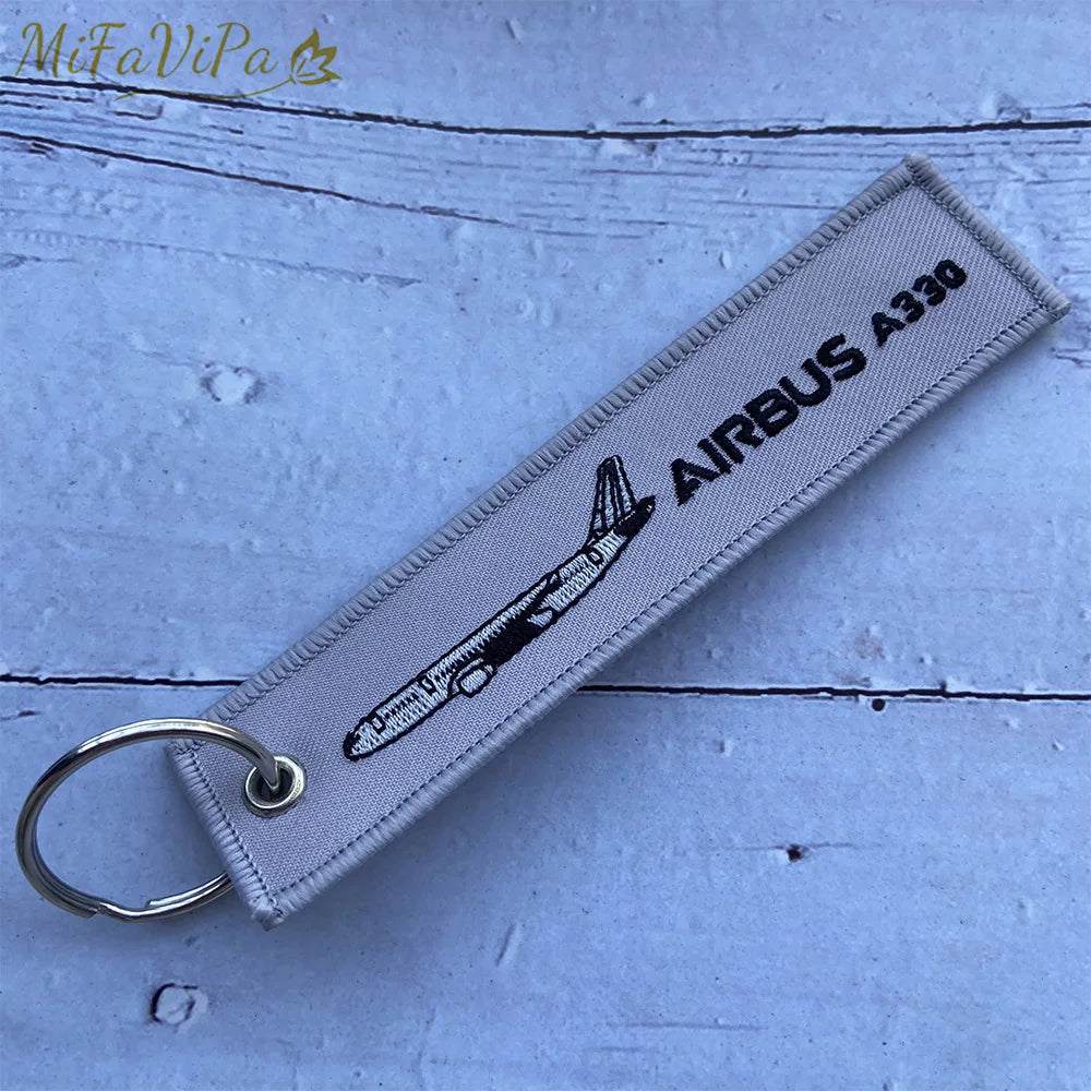 Cessna Embroidered Aviation Keychain Split Ring Pilot Key Ring Phone Strap Gift Accessory Chain