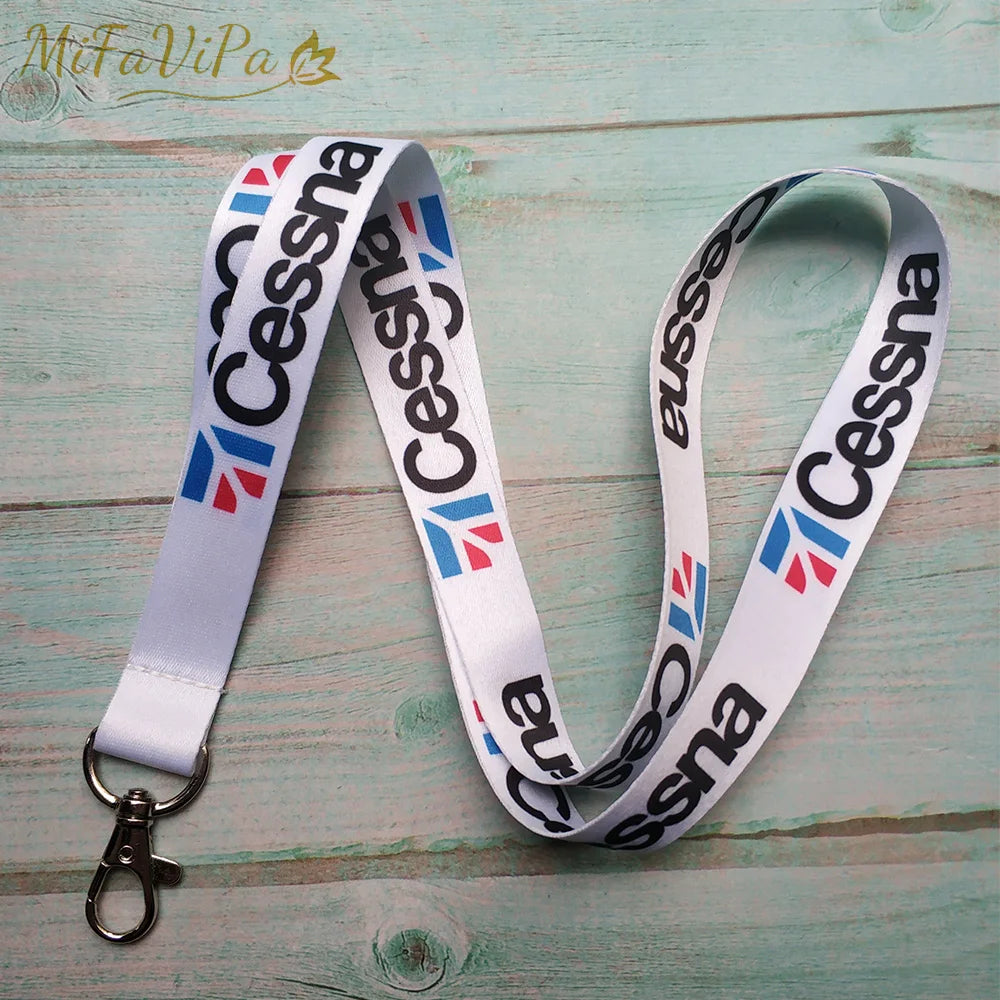 Cessna Embroidered Aviation Keychain Split Ring Pilot Key Ring Phone Strap Gift Accessory Chain
