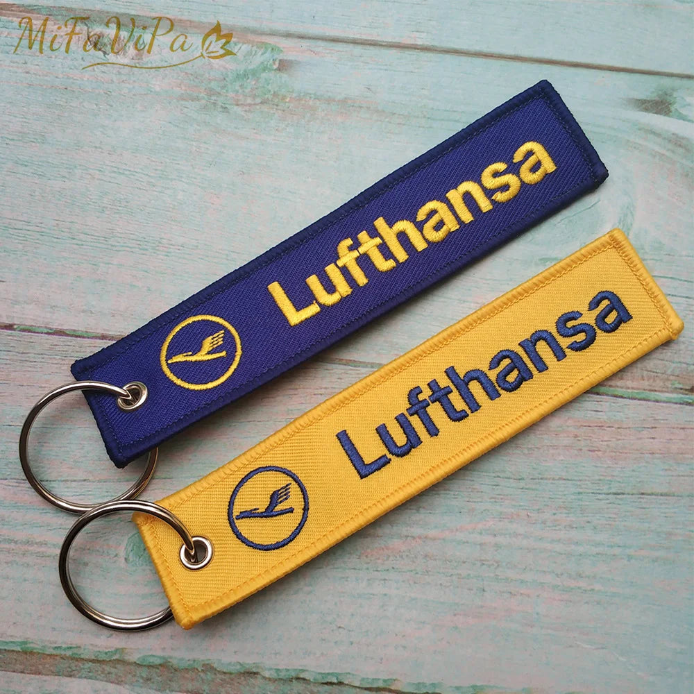 Cessna Embroidered Aviation Keychain Split Ring Pilot Key Ring Phone Strap Gift Accessory Chain