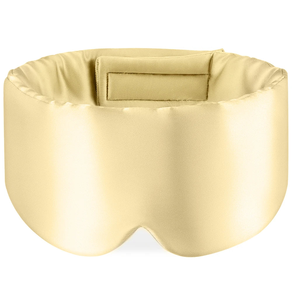 100% Mulberry Silk Sleep Mask Soft Padded Blackout Eyemask Travel Sleeping Aid Light Blocking