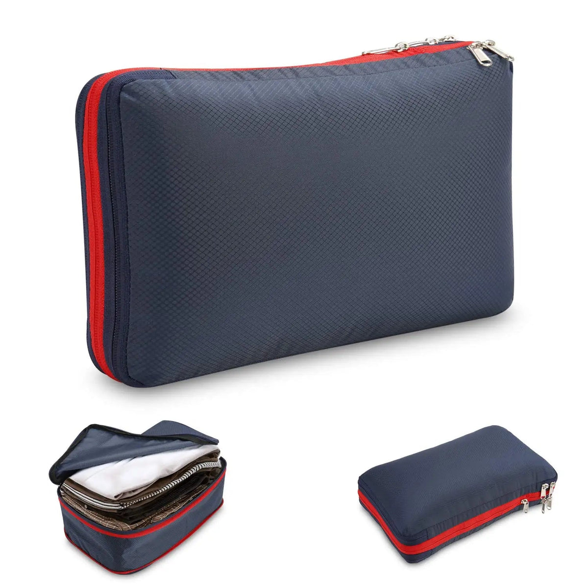 Compression Packing Cubes Double Layer Waterproof Travel Clothes Storage Organizer Bags Set