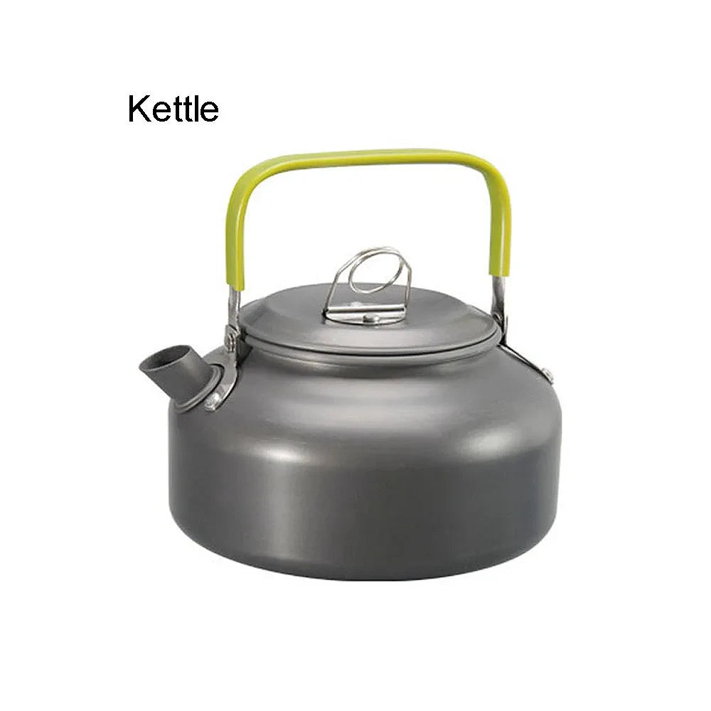 Outdoor Camping Cookware Set Non Stick Aluminium Pot Bowl Picnic BBQ Kit Travel