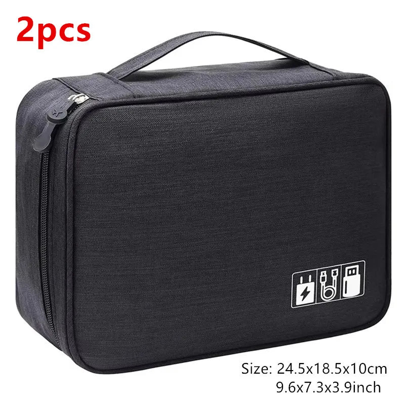 Travel Cable Organiser Bag, Portable Digital Storage Pouch for Gadgets and Electronic Devices