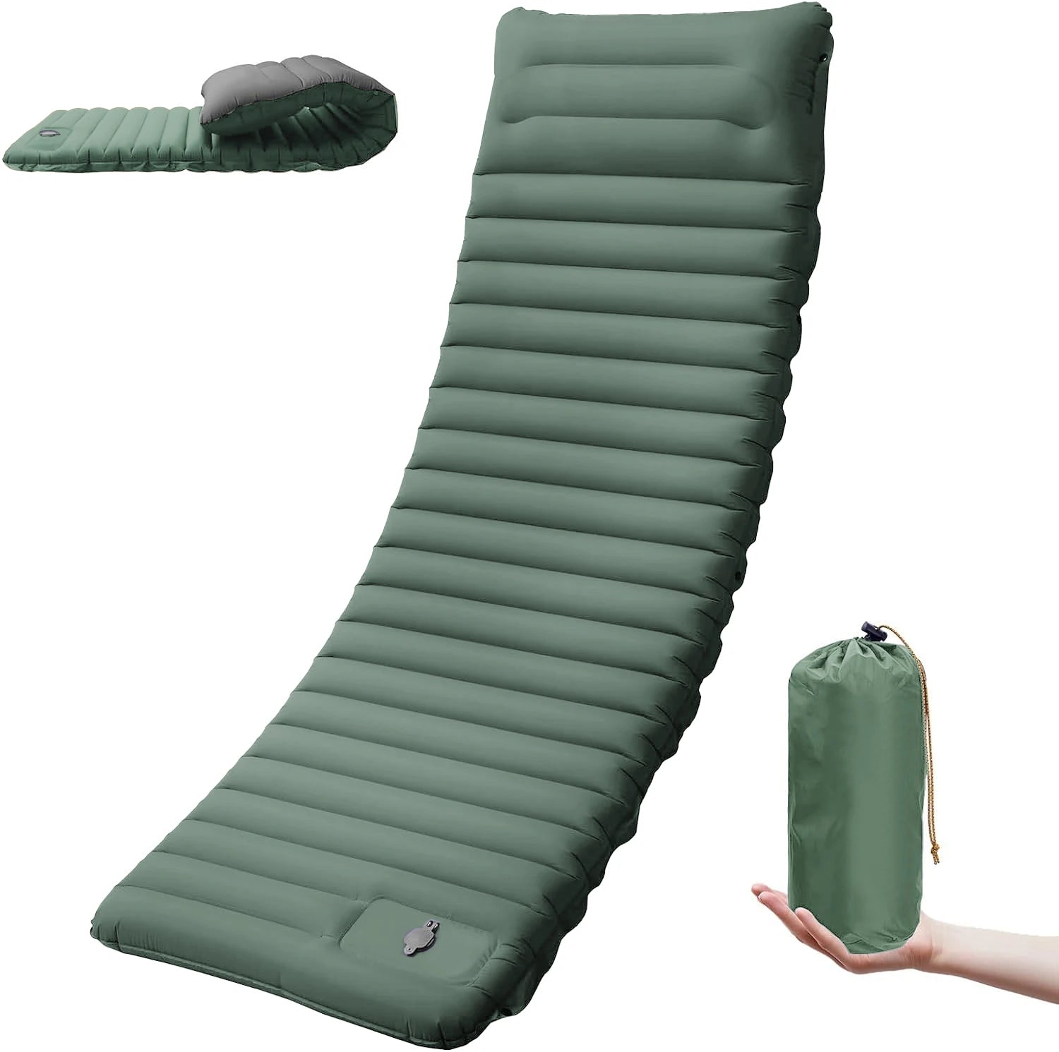 Extra Thick 4 Inch Self Inflating Camping Sleeping Pad with Built In Pump Hiking Air Mattress Bed