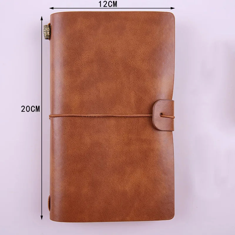 COLIKY A6 Handmade Vintage Leather Notebook Cowhide Travel Diary Journal Planner