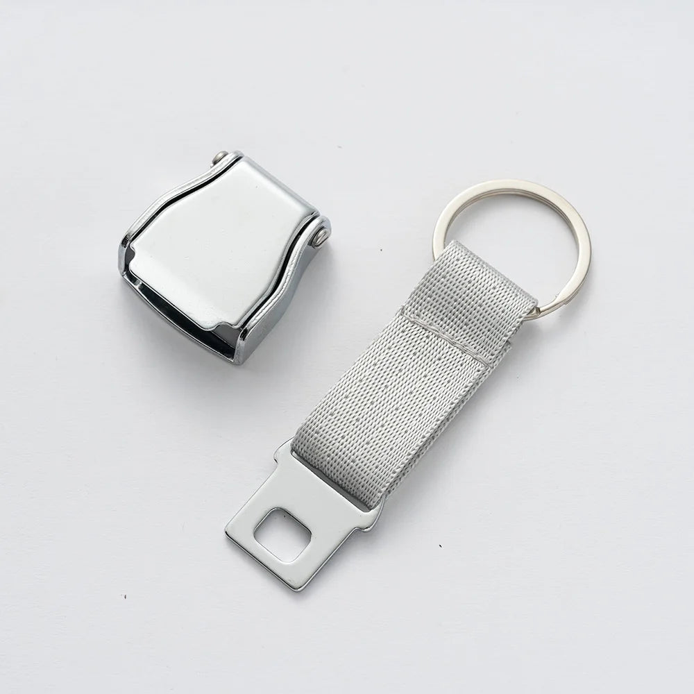 Aircraft Seat Belt Buckle Keychain Aviation Travel Bag Backpack Key Ring Pilot Gift Accessory Chain