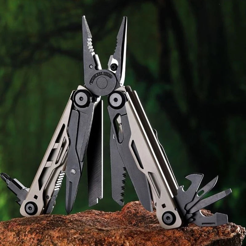 25 in 1 Multitool Pliers Pocket Knife with Screwdriver Bits Portable Camping Survival EDC Hand Tool