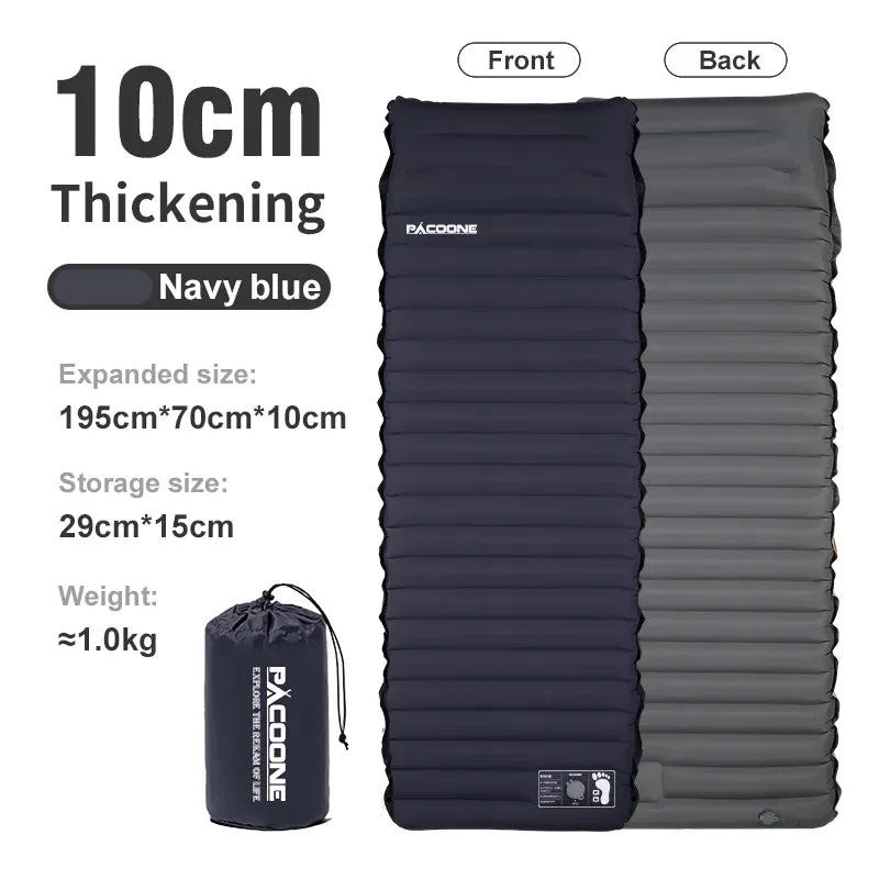 PACOONE Ultralight Self Inflating Camping Mattress Built-in Pump Travel Hiking Fishing Pad