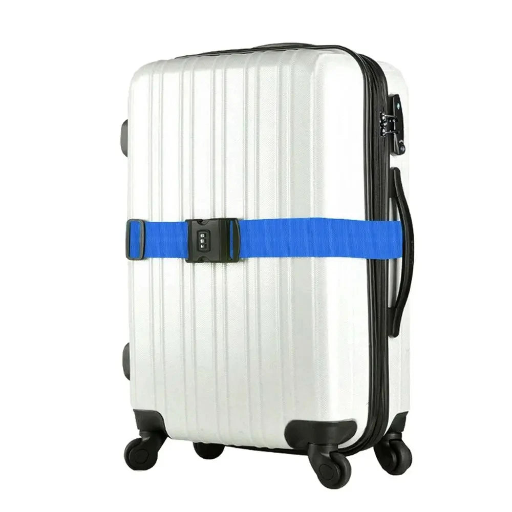 Adjustable Luggage Strap with Combination Lock, Travel Suitcase Safety Belt 2m, Baggage Belt