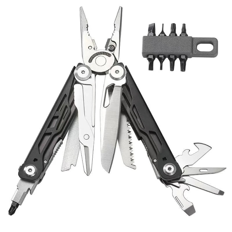 25 in 1 Multitool Pliers Pocket Knife with Screwdriver Bits Portable Camping Survival EDC Hand Tool