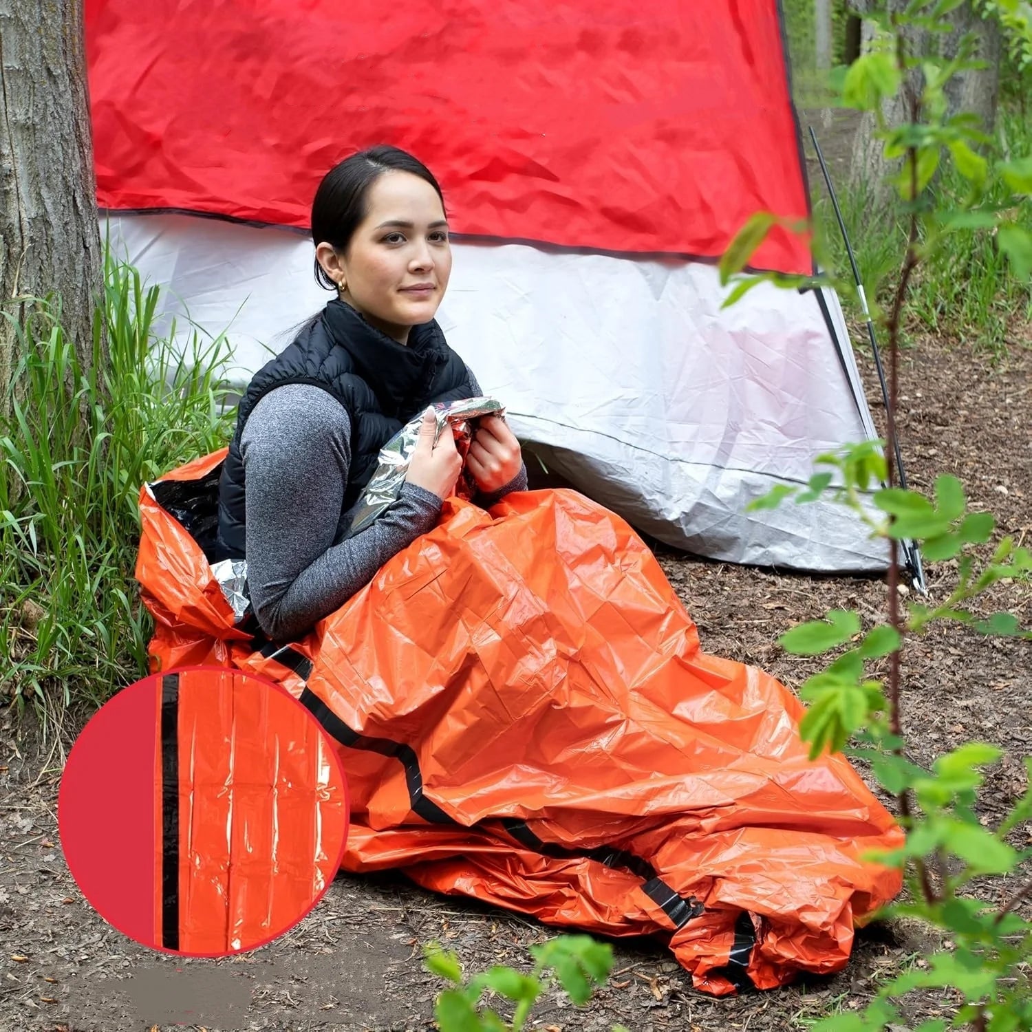 DIMIR Emergency Rain Poncho Thermal Blanket Waterproof Outdoor Survival Camping Gear