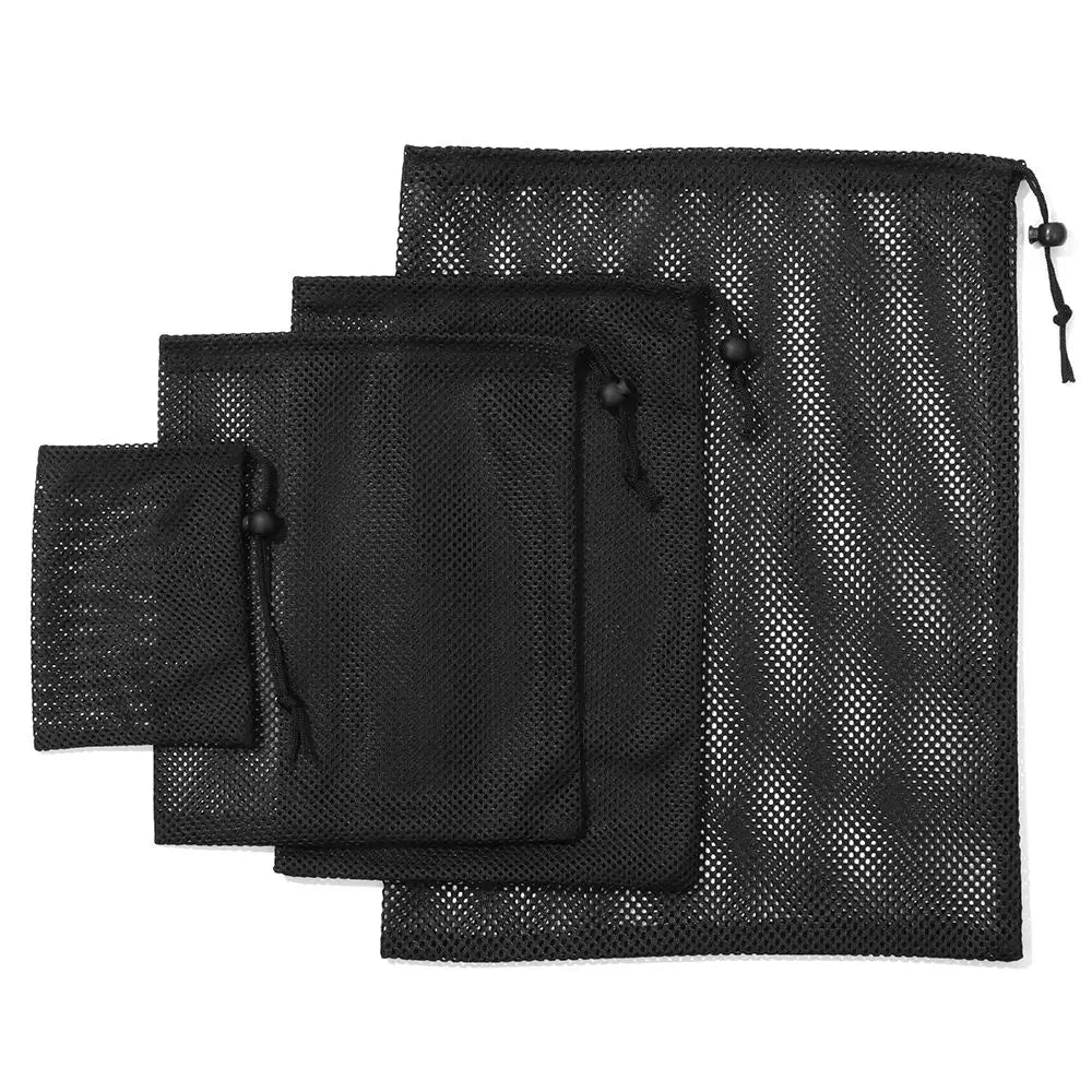 Breathable Nylon Mesh Drawstring Storage Pouch for Travel Laundry and Multi Purpose Organisation