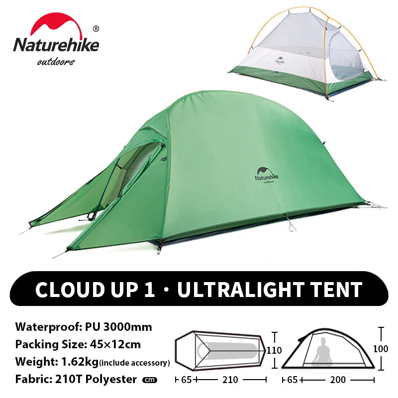 NATUREHIKE Cloud Up Ultralight 1 2 3 Person Waterproof Camping Hiking Backpacking Tent