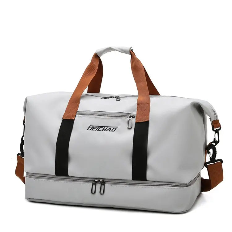 Waterproof Travel Duffle Bag Large Capacity Dry and Wet Sports Bag with Trolley Sleeve