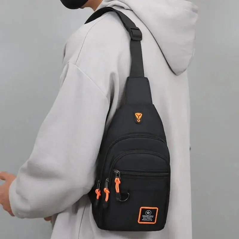 Men Business Chest Shoulder Bag Multi Layer Crossbody Travel