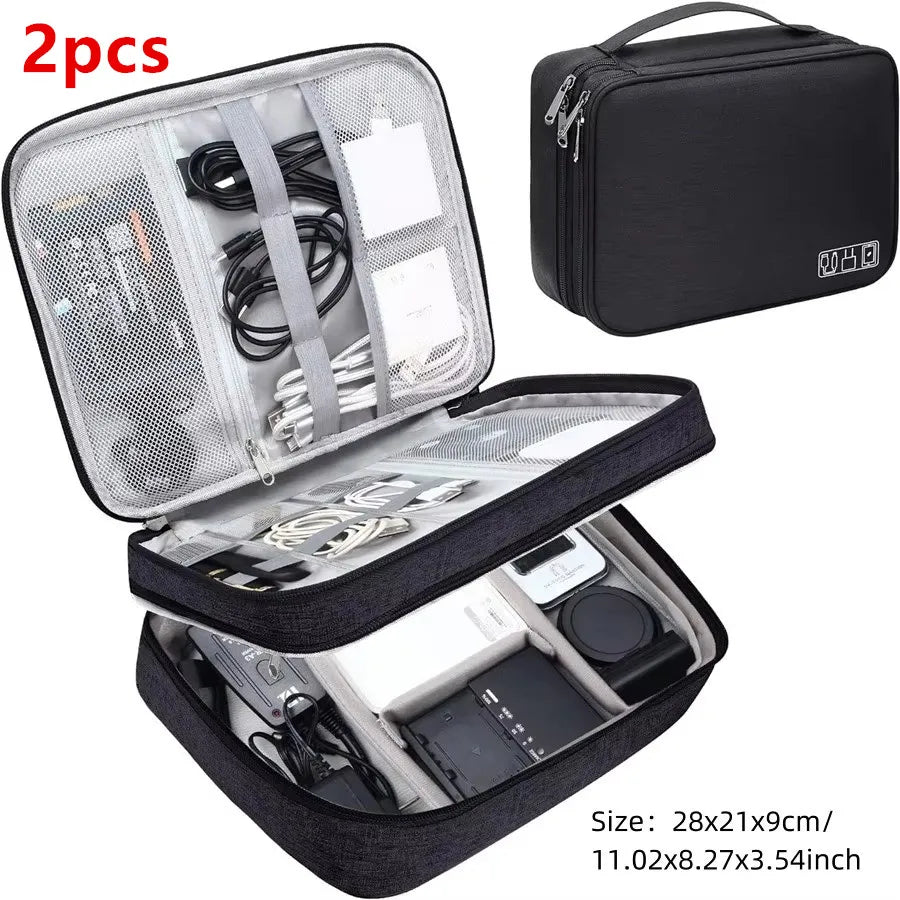 Travel Cable Organiser Bag, Portable Digital Storage Pouch for Gadgets and Electronic Devices