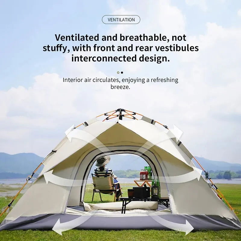 Outdoor Automatic Quick Opening Camping Tent 3-4 Person Rainproof Sunproof Portable Shelter
