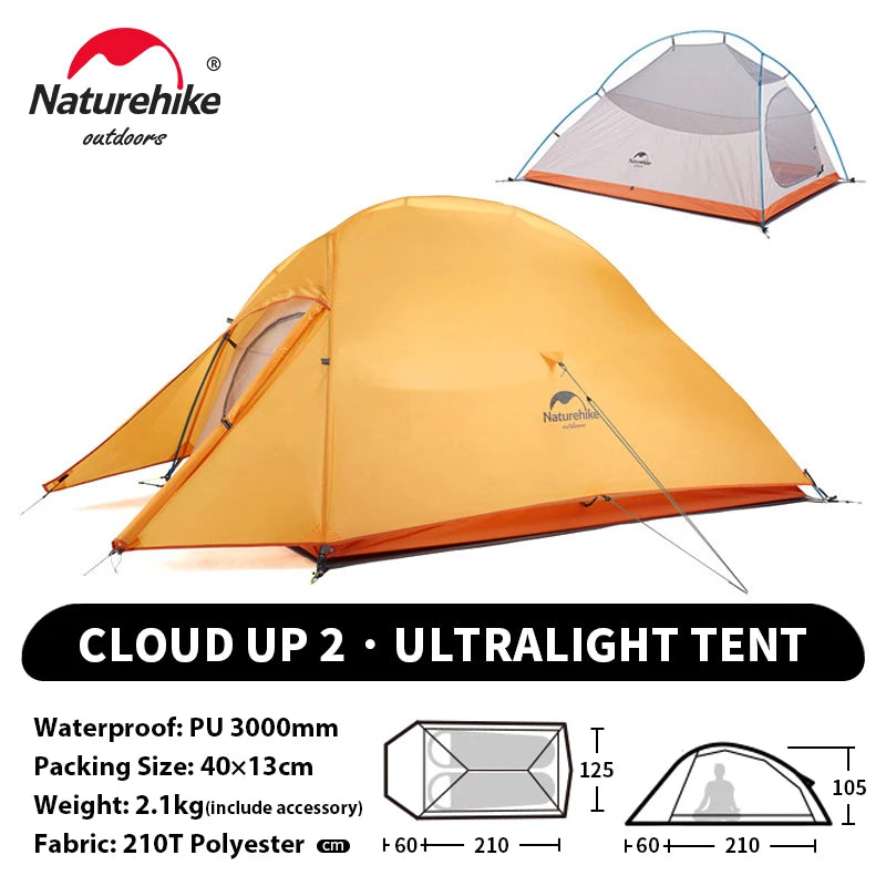 NATUREHIKE Cloud Up Ultralight 1 2 3 Person Waterproof Camping Hiking Backpacking Tent