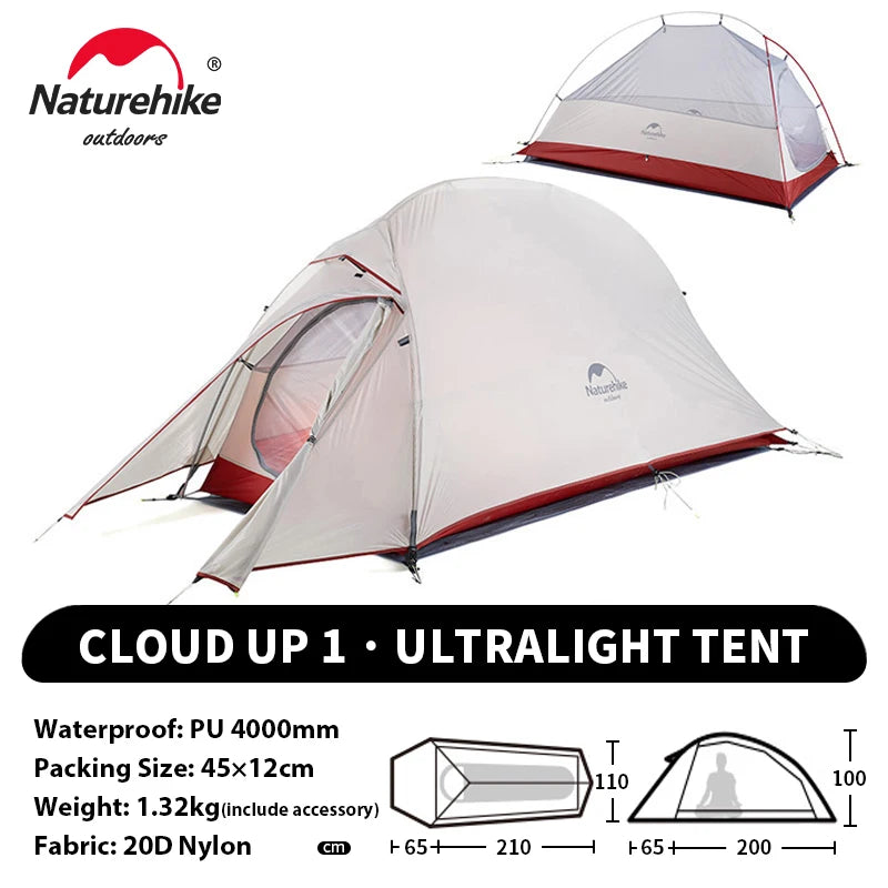 NATUREHIKE Cloud Up Ultralight 1 2 3 Person Waterproof Camping Hiking Backpacking Tent