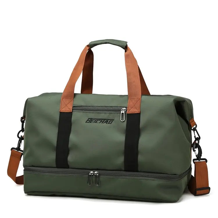 Waterproof Travel Duffle Bag Large Capacity Dry and Wet Sports Bag with Trolley Sleeve