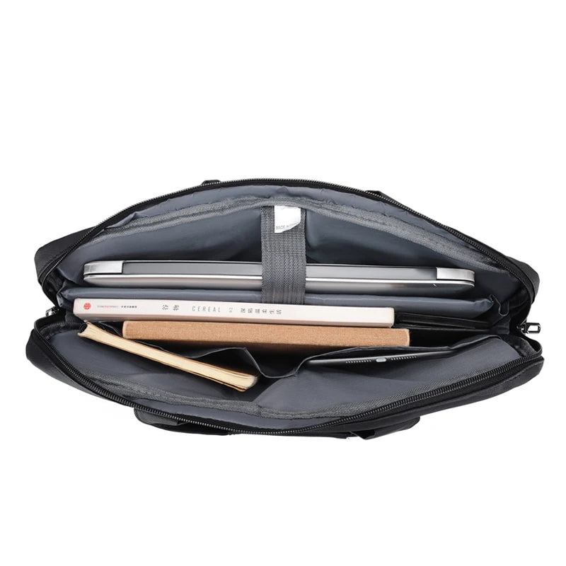 Men’s Minimalist Business Briefcase Shoulder Messenger Bag Large Office Tote 14 Inch Laptop Case