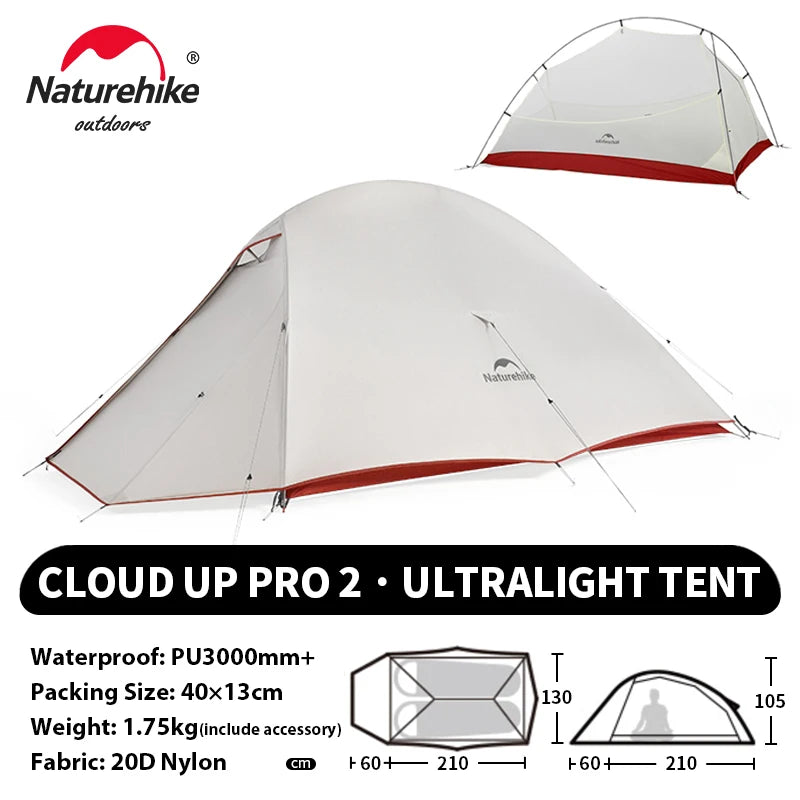 NATUREHIKE Cloud Up Ultralight 1 2 3 Person Waterproof Camping Hiking Backpacking Tent