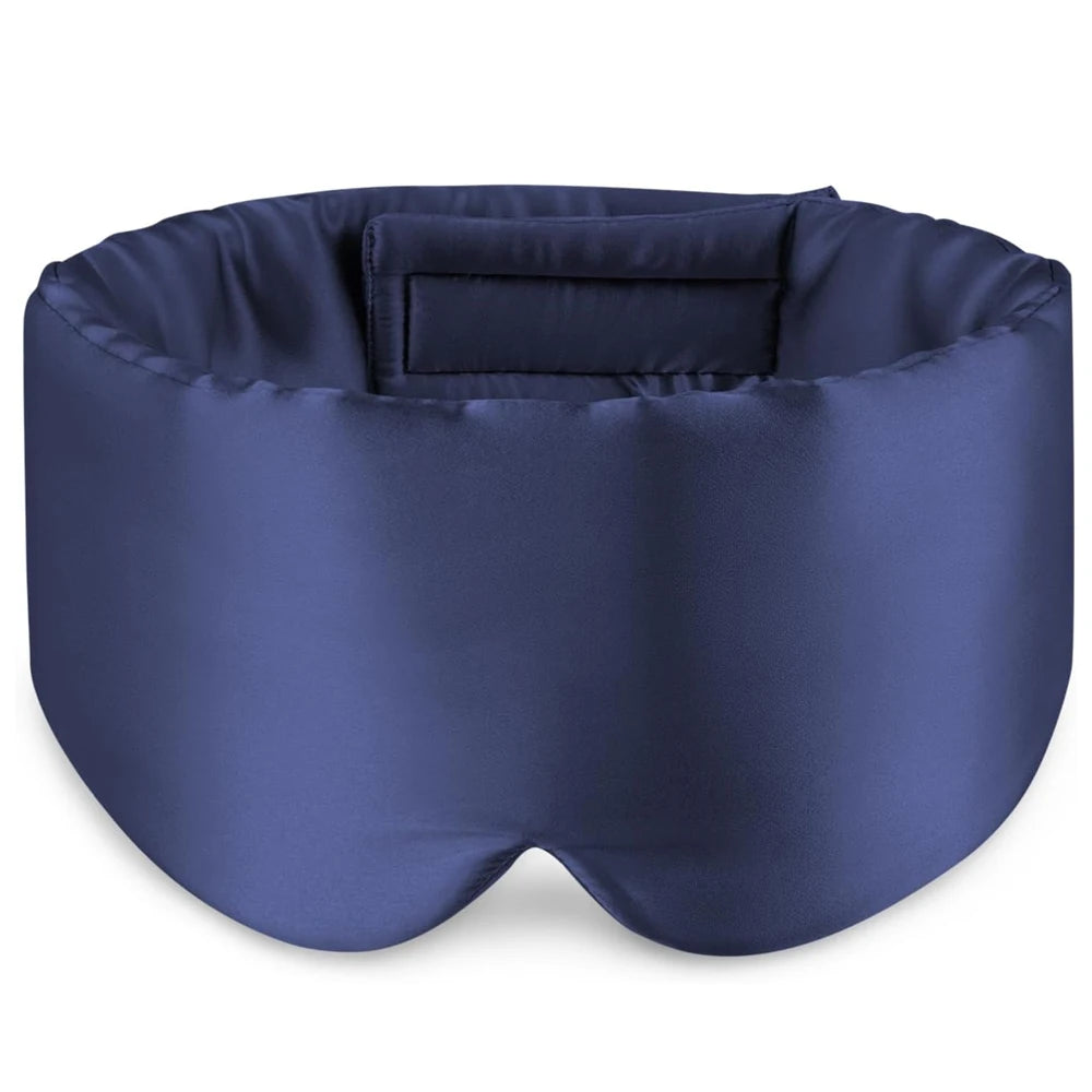 100% Mulberry Silk Sleep Mask Soft Padded Blackout Eyemask Travel Sleeping Aid Light Blocking