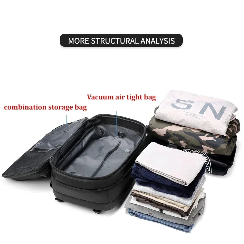 Vacuum Compression Laptop Backpack 17 Inch Expandable Travel Business School Hiking Bag