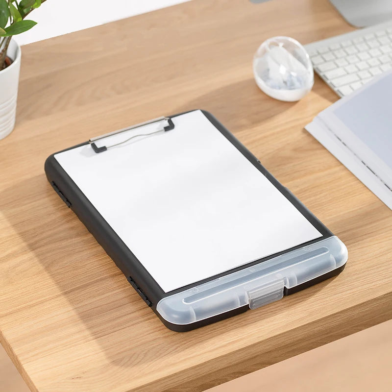 Large A4 Waterproof File Box with Clipboard Pen Holder Portable Document Storage Organiser Case