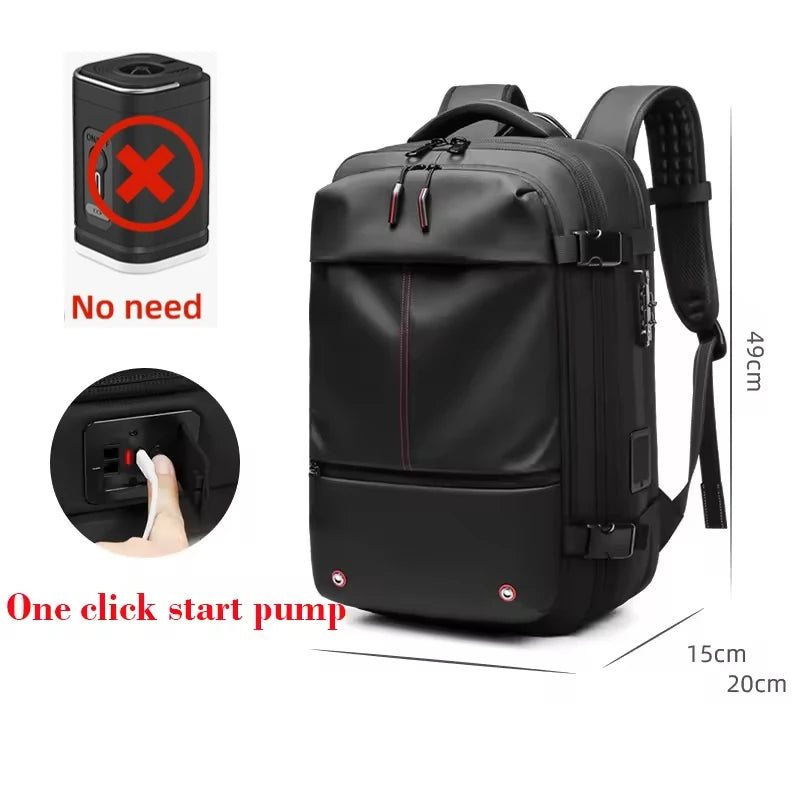 Vacuum Compression Laptop Backpack 17 Inch Expandable Travel Business School Hiking Bag