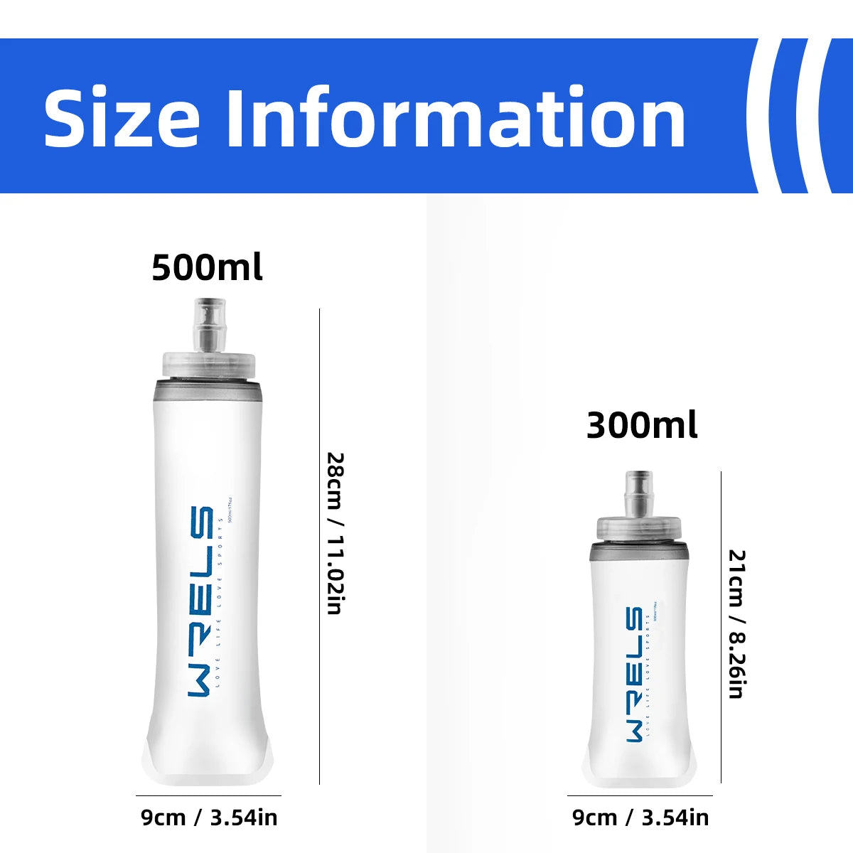 Collapsible Sports Water Bottle 500ml BPA Free Soft Flask for Running Hiking Camping Hydration