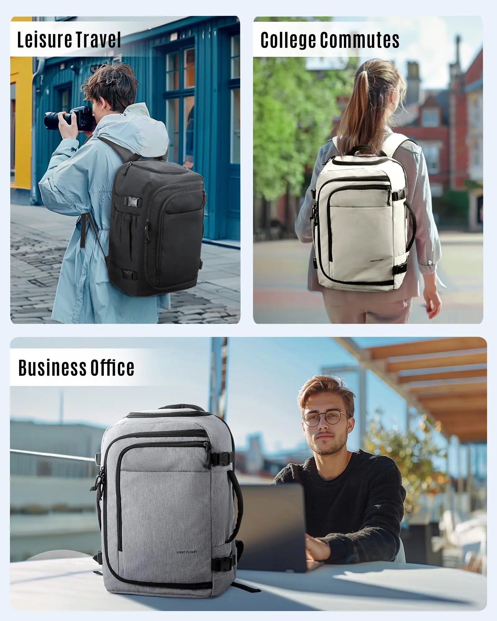 BAGSMART LIGHT FLIGHT TSA Travel Backpack Waterproof Laptop