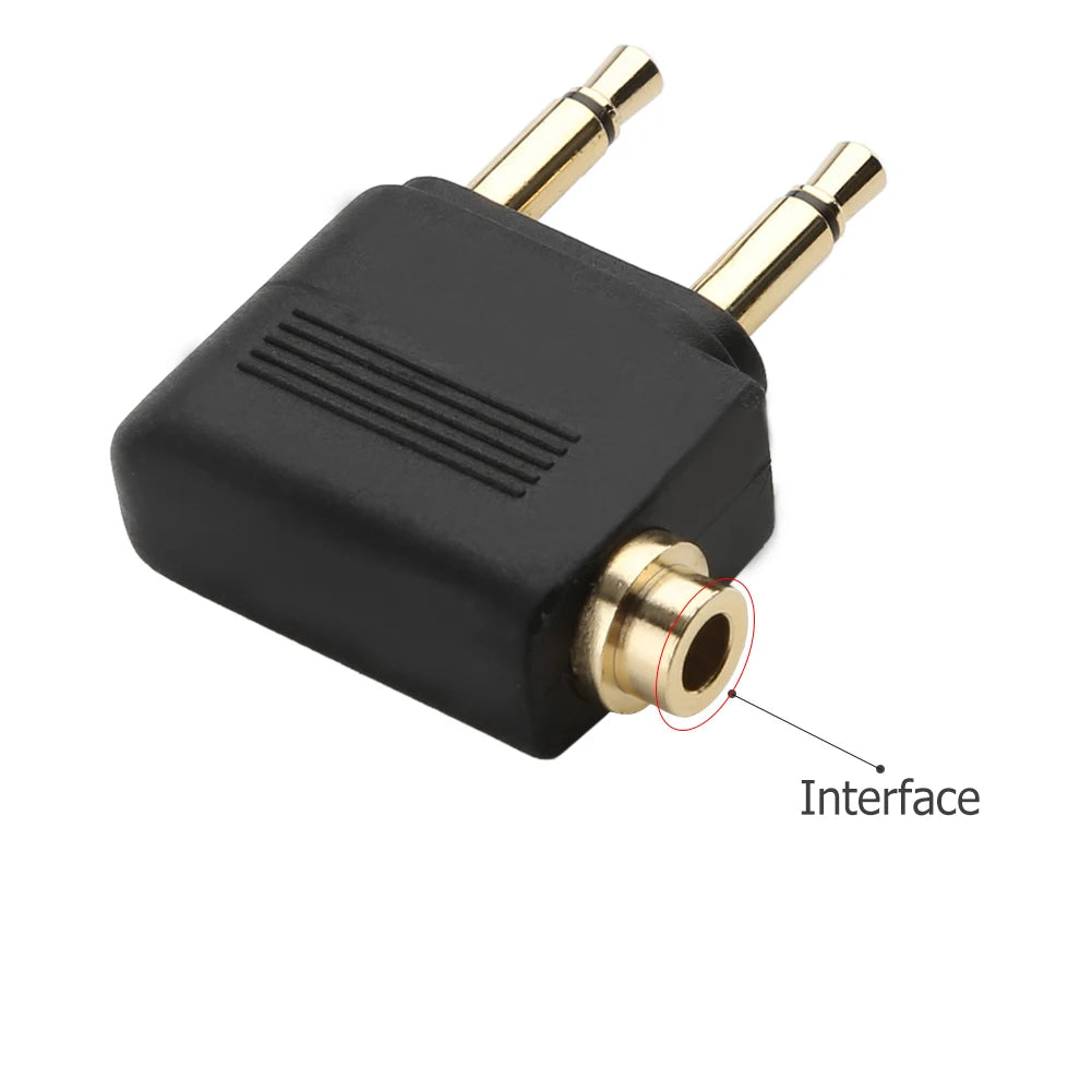 3.5mm Airline Audio Adapter Plug for Airplane Headphones Travel Earphone Jack Converter