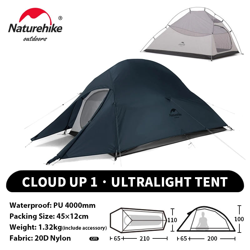 NATUREHIKE Cloud Up Ultralight 1 2 3 Person Waterproof Camping Hiking Backpacking Tent