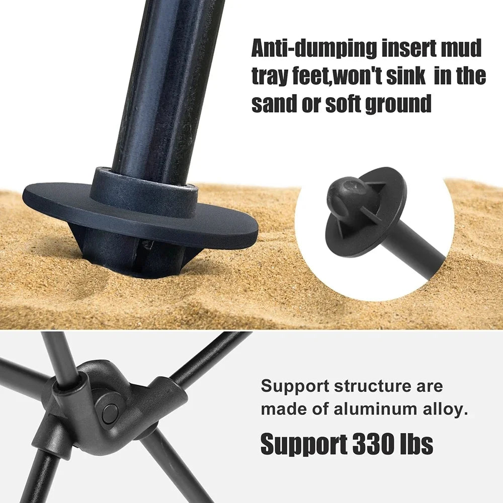 WEST TUNE Portable Folding Camping Chair with Headrest Lightweight Aluminium Travel