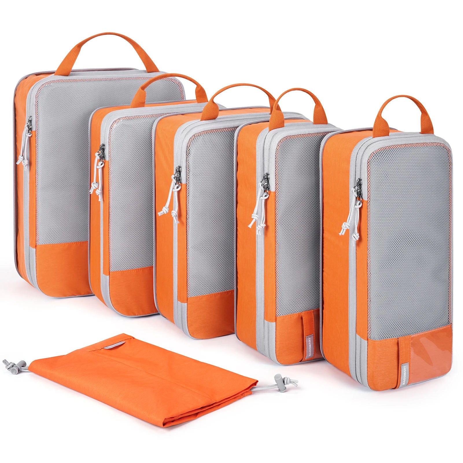 BAGSMART Compression Packing Cubes Set of 6 Lightweight Luggage Organiser for Travel Suitcases