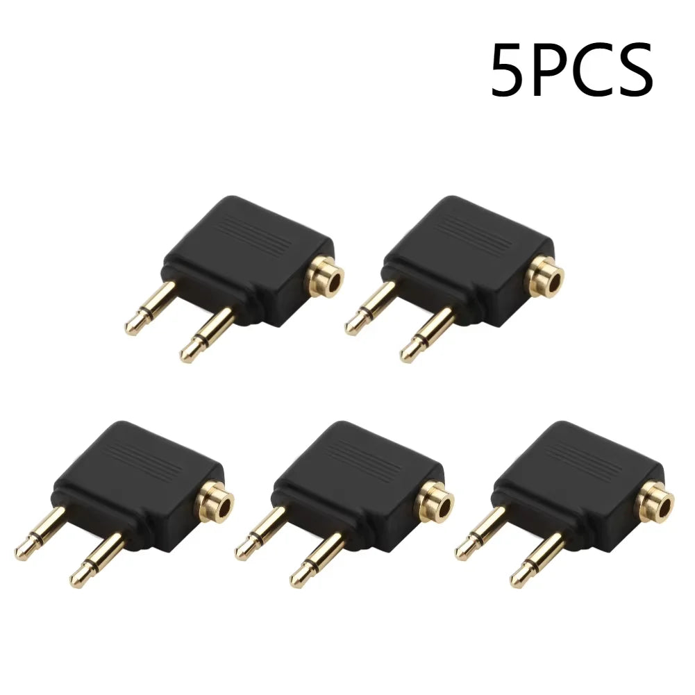 3.5mm Airline Audio Adapter Plug for Airplane Headphones Travel Earphone Jack Converter