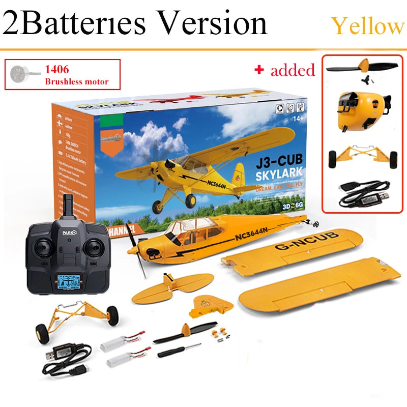 WLTOYS A160 J3 Cub RC Plane 2.4G 5 Channel Brushless Ready to Fly Remote Control Airplane