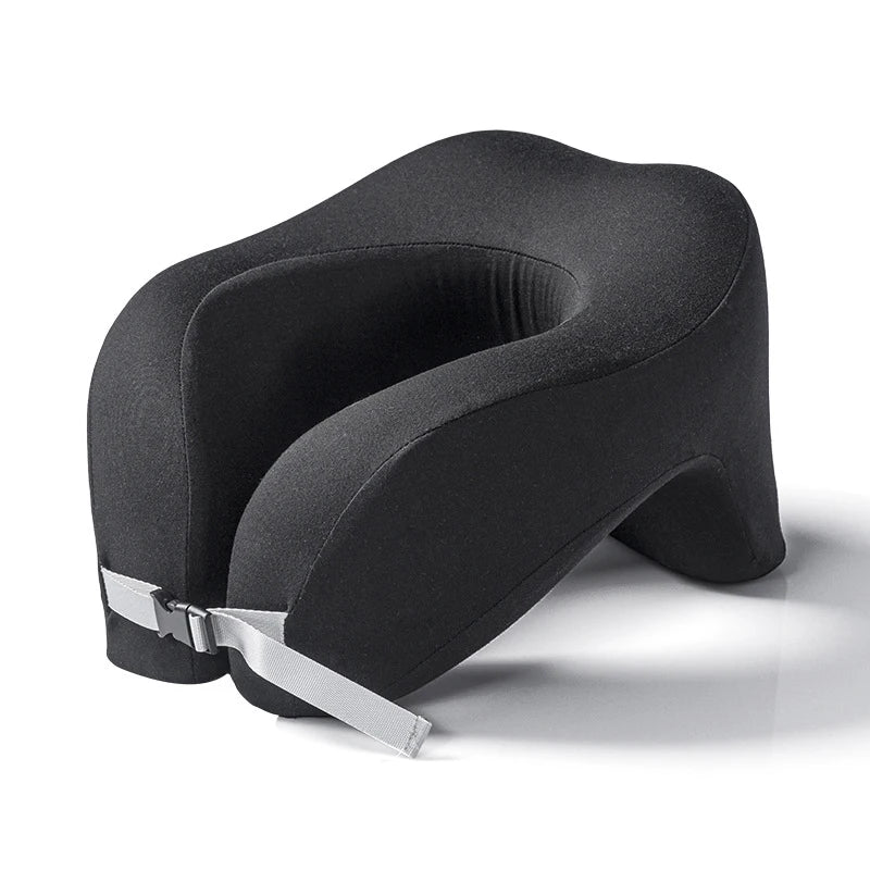 U-Shape Memory Foam Travel Pillow Neck Support Cushion for Airplane Flight Office Nap Rest