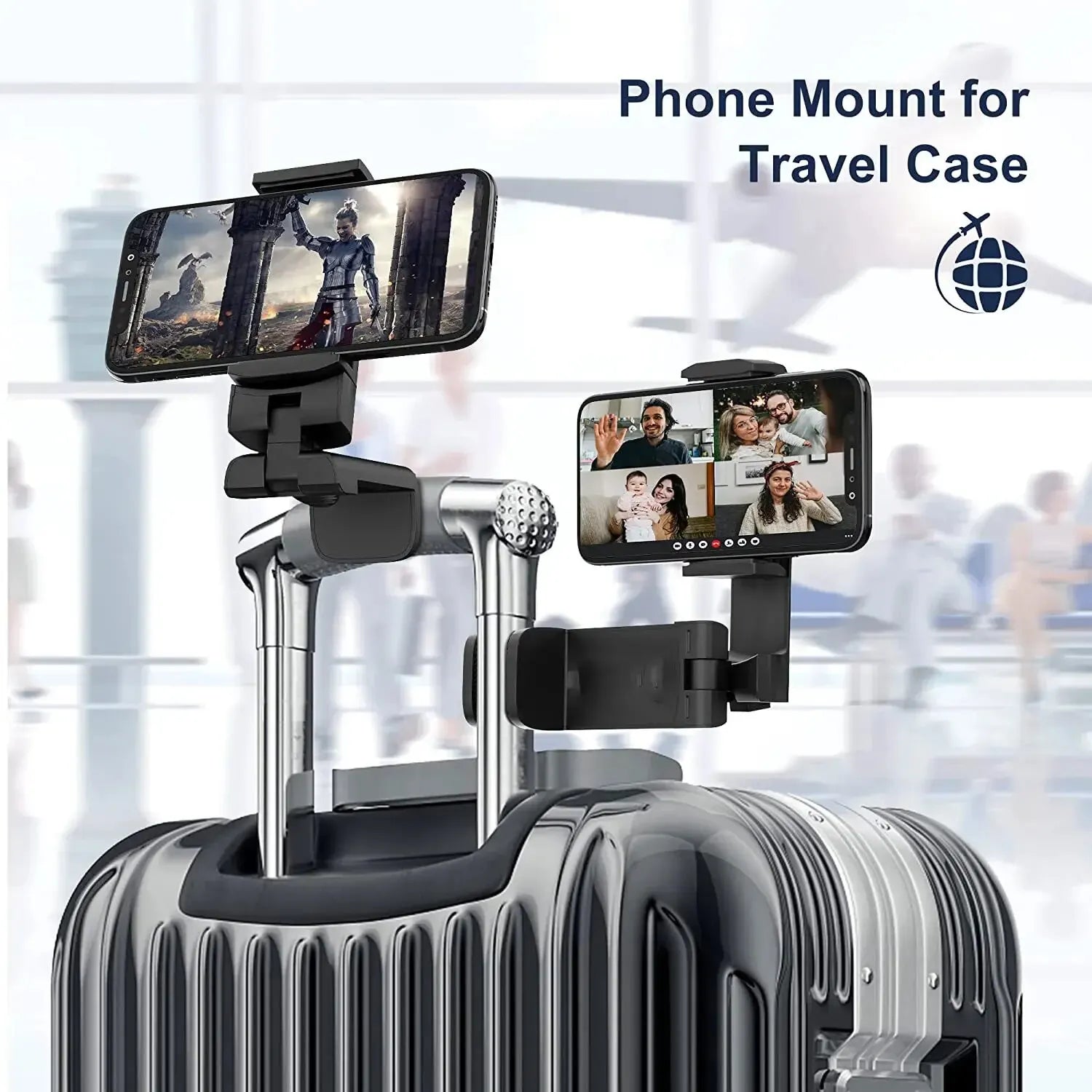 360° Foldable Airplane Phone Holder Stand, Universal Travel Seat Mount for 4.7-6.9 Inch Phone