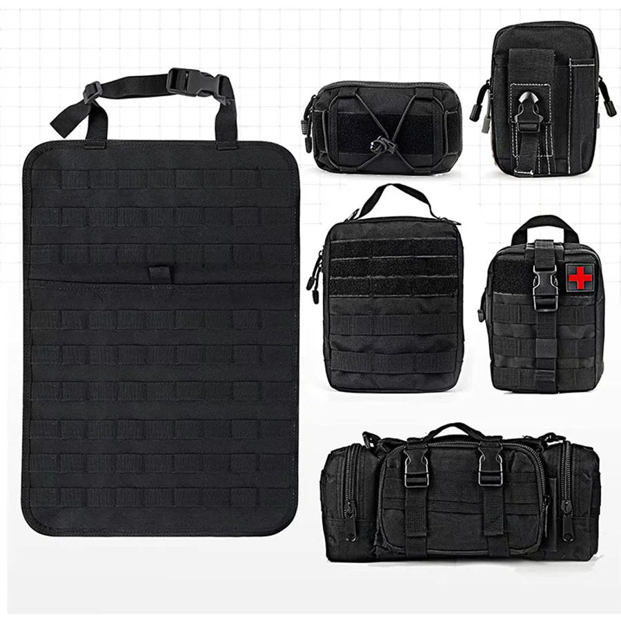 Multifunction Car or Aircraft Back Seat Organiser 600D Tactical Hanging Storage Bag 55x37cm