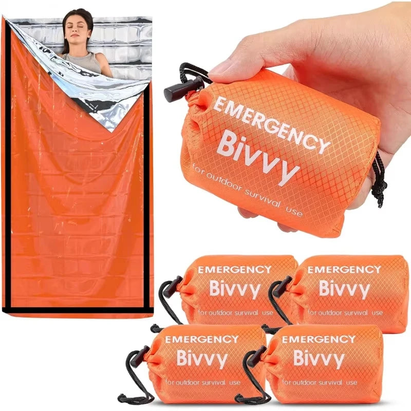 Emergency Thermal Sleeping Bag Waterproof Survival Bivy Sack Lightweight Camping Hiking Shelter Blanket