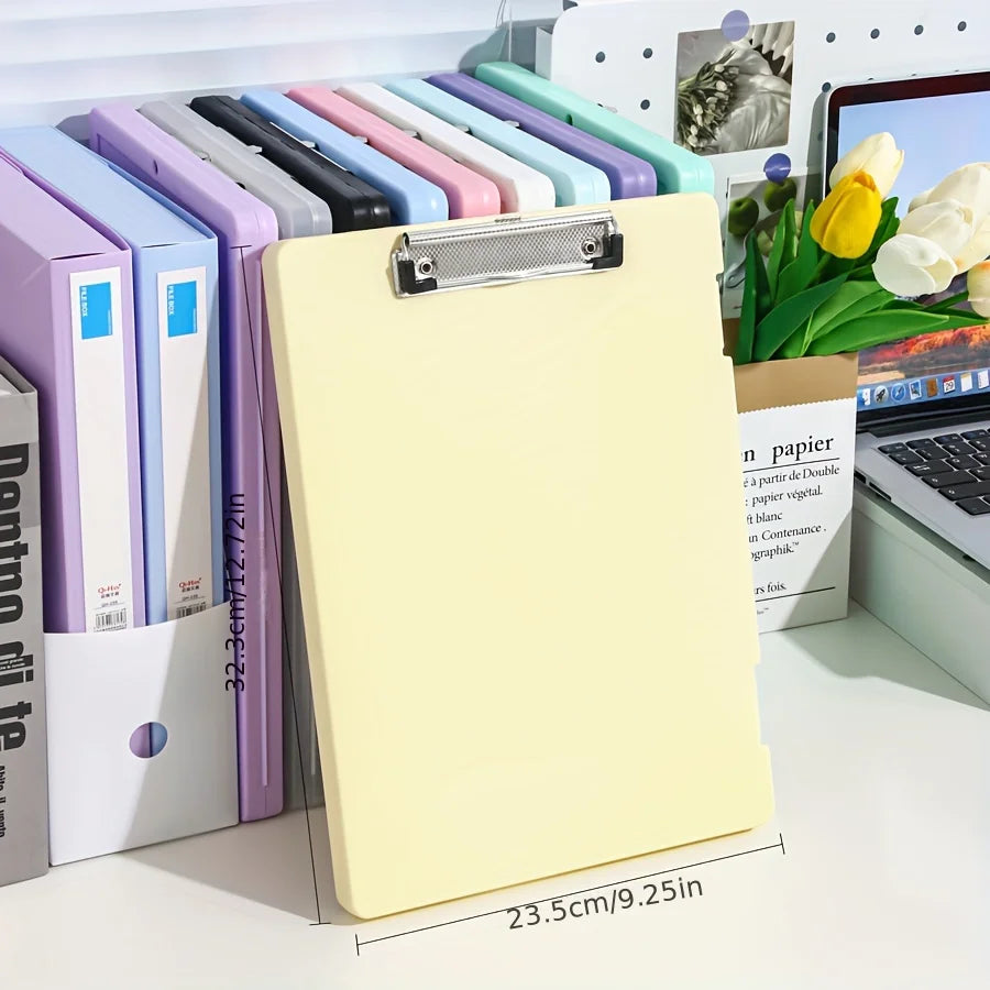 A4 File Storage Box with Writing Pad Clipboard Portable Document Organiser Office School Case