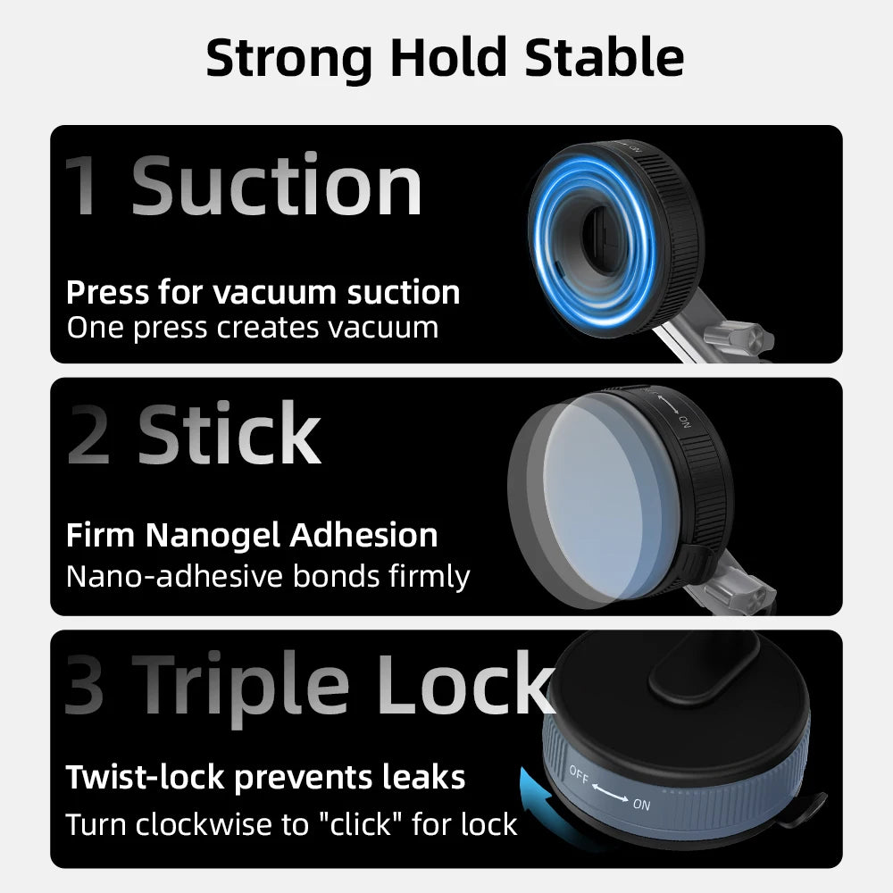 FLYMILE Action Camera Suction Cup Mount Glass Holder for DJI GoPro Insta360 Cameras