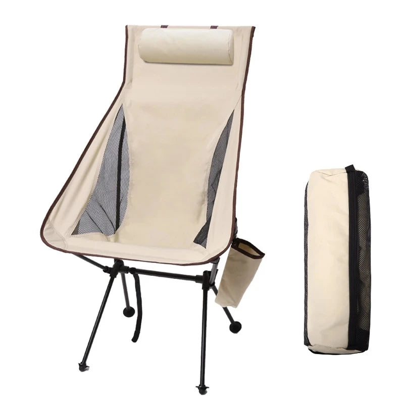 WEST TUNE Portable Folding Camping Chair with Headrest Lightweight Aluminium Travel